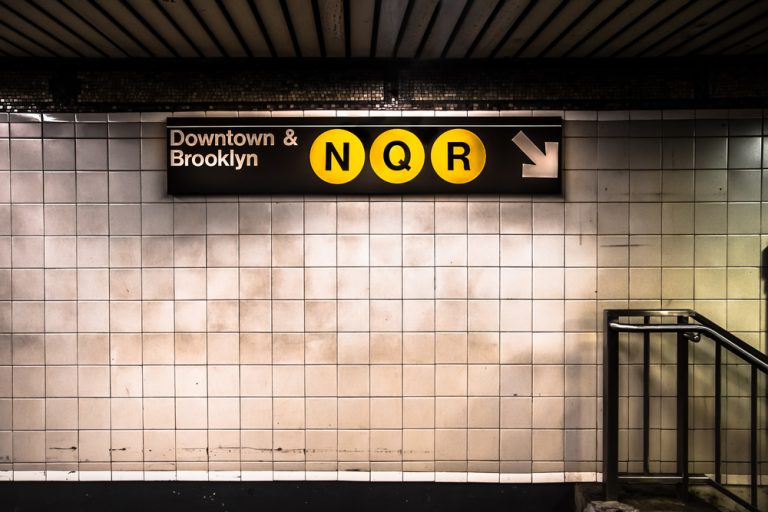 New,York,City,Subway,With,Sign