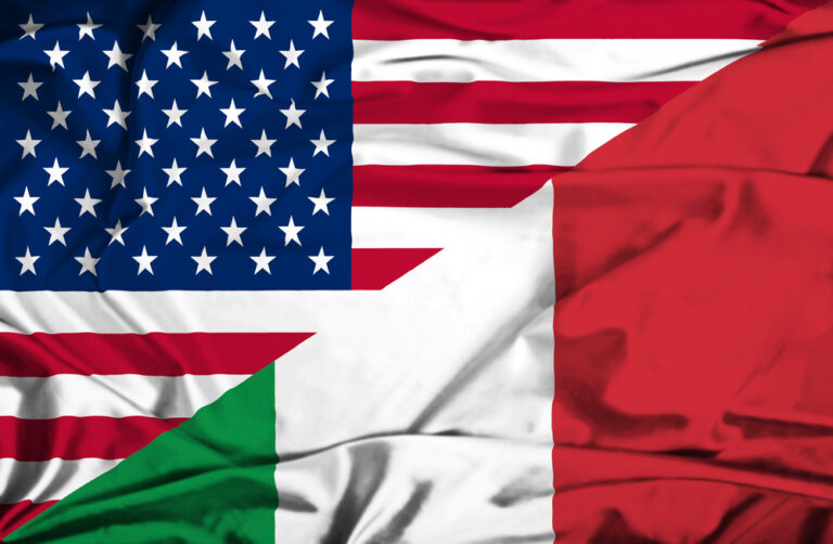 Waving,Flag,Of,Italy,And,Usa