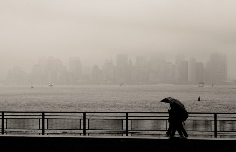 Manhattan,Skyline,As,Seen,From,The,Statue,Of,Liberty,Island