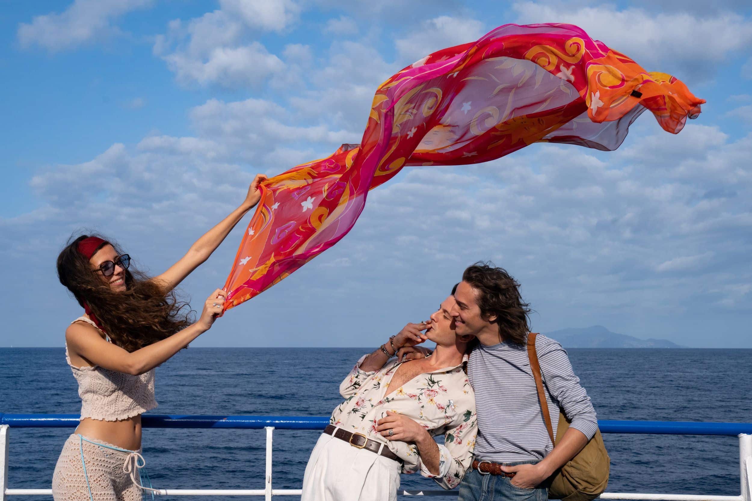 Celeste Della Porta, Daniele Rienzo e Dario Aita in Parthenope.