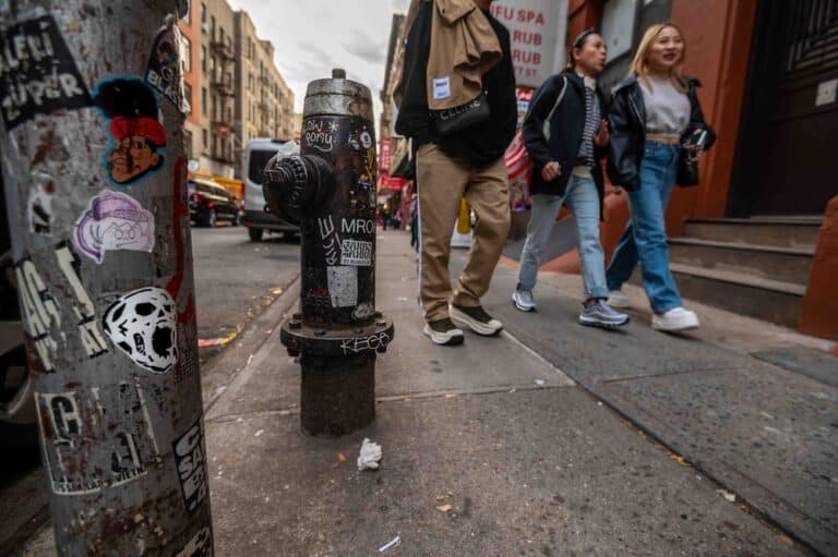 New,York,,Ny,,Usa,11-09-2023,Low,Angle,View,Pedestrians,On