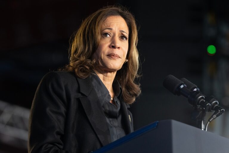 Vice,President,Kamala,Harris,Speaks,On,The,Stage,As,She