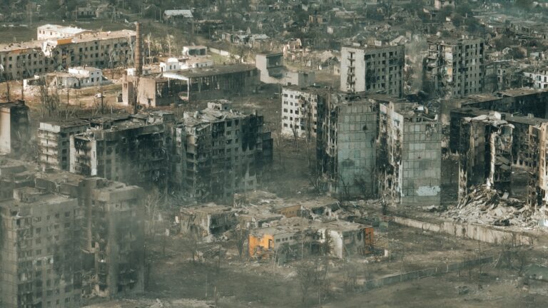 Ruins,Of,The,City,Of,Bakhmut.,Aerial,View