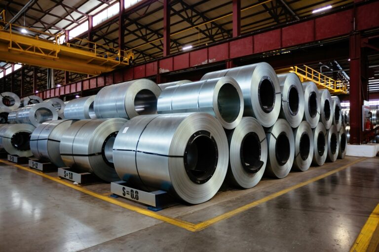 Rolls,Of,Galvanized,Steel,Sheet,Inside,The,Factory,Or,Warehouse