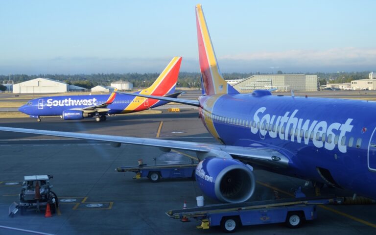 Portland,,Oregon,-may,11,2019:,Southwest,Airlines,Passenger,Planes,At