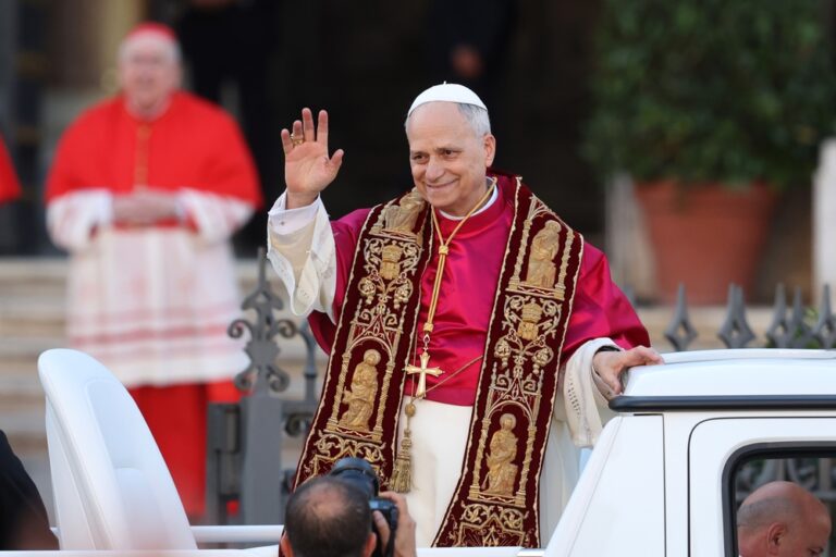 Rome,,Italy,May,18,,2025:,Pope,Leo,Xiv,Appears,From