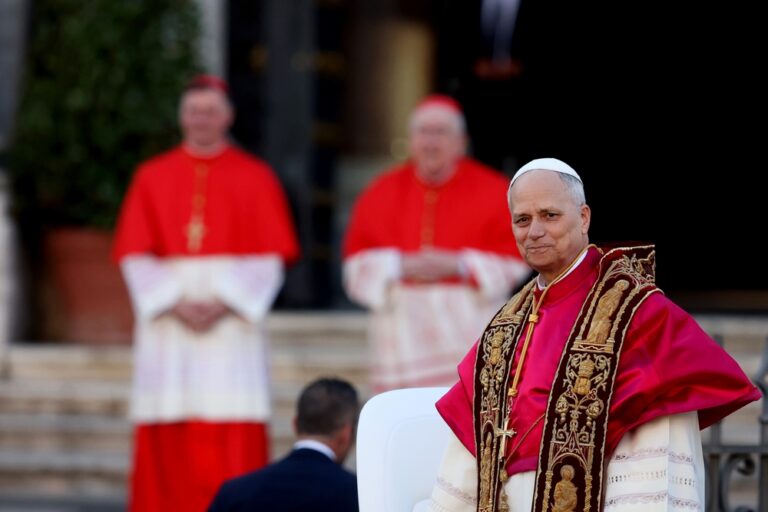 Rome,,Italy,May,18,,2025:,Pope,Leo,Xiv,Appears,From