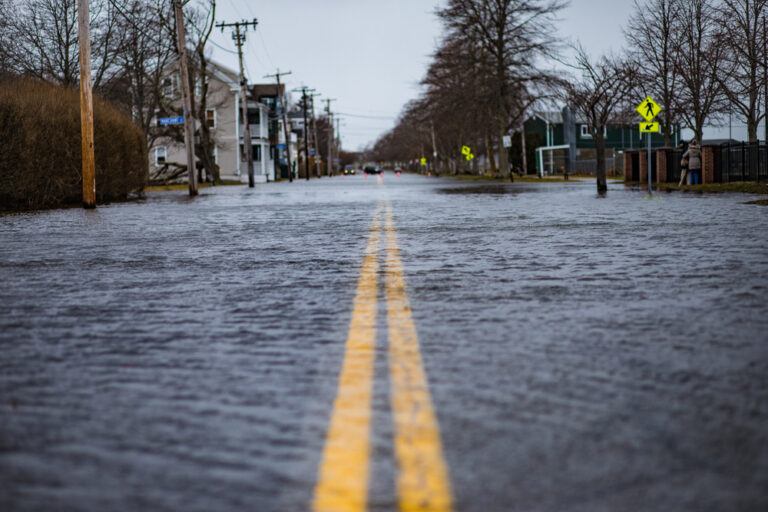 The,Streets,Of,Newport,Rhode,Island,After,A,Nor'easter,Hit