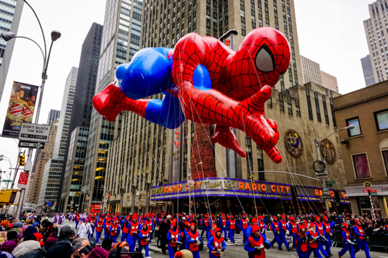 Spiderman,Balloon,Floats,In,The,Air,During,The,Annual,Macy's