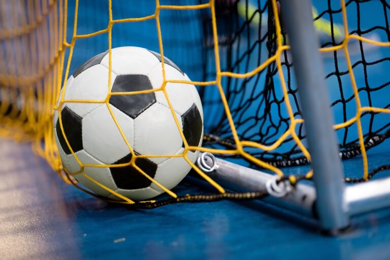 Futsal,Ball,In,A,Goal,Net