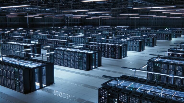 Data,Technology,Center,Server,Racks,Working,In,Well-lighted,Room