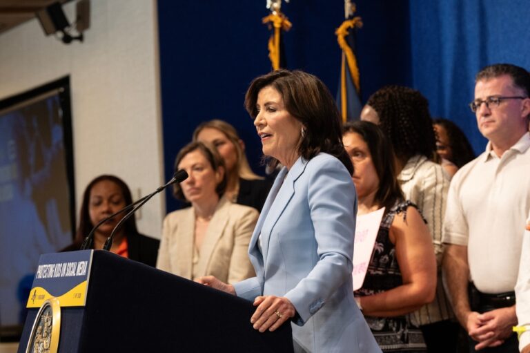 Governor,Kathy,Hochul,Speaks,Before,Signing,Legislation,To,Combat,Addictive