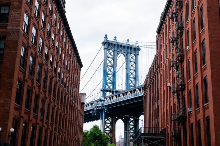Dumbo,District,View,In,Brooklyn,With,Manhattan,Bridge,And,New
