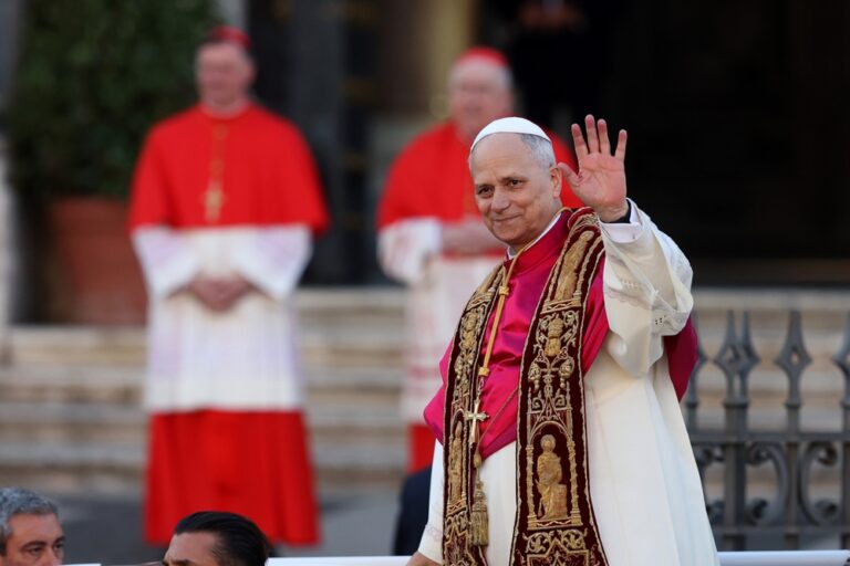 Rome,,Italy,May,18,,2025:,Pope,Leo,Xiv,Appears,From