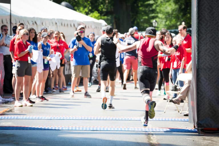 New,York,-,Jul,16,2017:,Athletes,Cross,The,Finish
