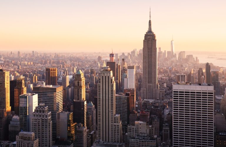 New,York,City,At,Sunset,,Manhattan,Skyline,-,Usa