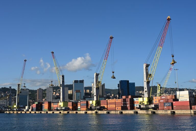 Genoa,,Italy,-,July,14,,2025:,Shipping,Containers,And,Harbour